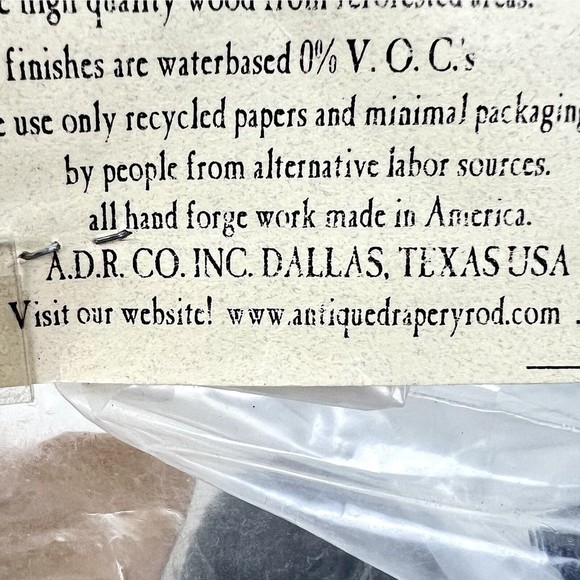 Antique Drapery Rod Co. Monaco Finials English Walnut Pair FIEMOW New/Old Stock - Picture 7 of 8